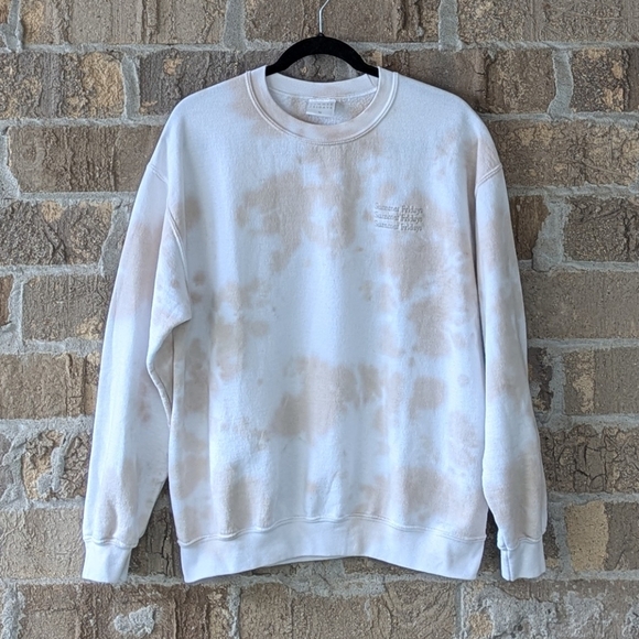 Summer Fridays Tan Tie Dye Crew Neck Sweatshirt Size Medium Made in Los Angeles - Picture 1 of 6